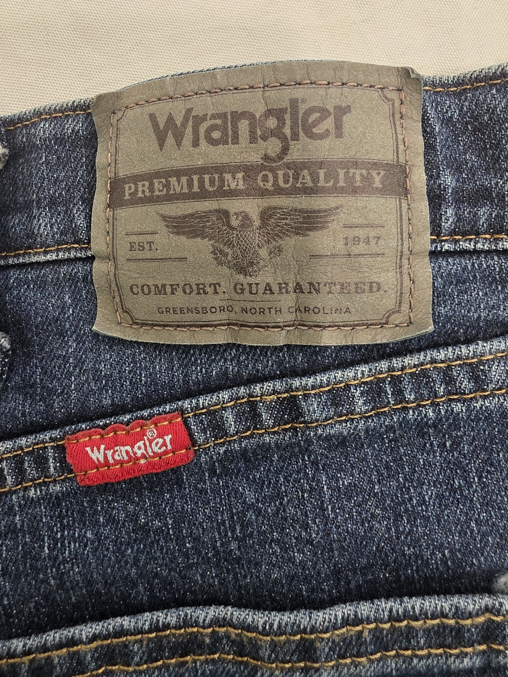 Wrangler Denim Straight Fit Nlue Stone Wash Jean Men W44 L30